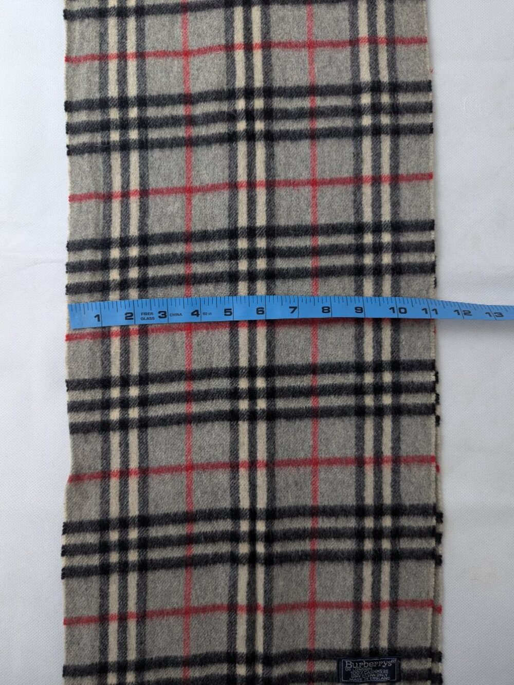 Authentic Burberry 100% Cashmere Nova Check Gray Scarf Unisex - Picture 8 of 8